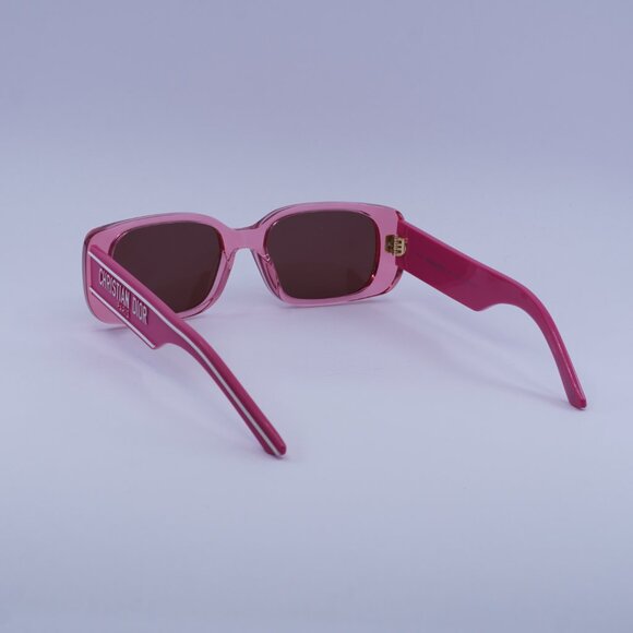 Dior WILDIOR S2U 73D0 Sunglasses Fuchsia Rectangle Frame, Bordeaux Lenses - Picture 7 of 14